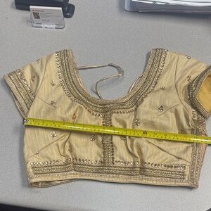 Embellished Gold Blouse handmade custom in India